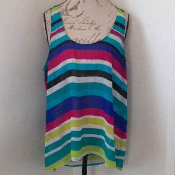 Torrid Sheer Tank Top Multicolored Women's 1x